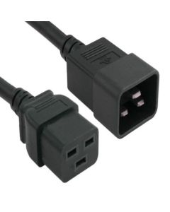 2ft 14 AWG 15A 250V Power Cord (IEC320 C20 to IEC320 C19)
