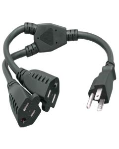 14 inches Power Cord Splitter Cable 14 AWG (2 NEMA 5-15R to 1 NEMA 5-15P)