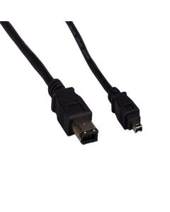3ft IEEE 1394a FireWire 400 6-pin to 4-pin, Black