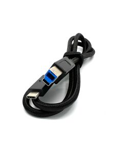 USB C to USB B Printer Cable, USB 3.1 Type B Cord Nylon Briaded Compatible with Docking Station, External Hard Drivers, Scanner