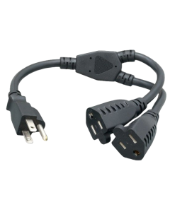 Sanoxy 14 inches Power Cord Splitter Cable 14 AWG (2 NEMA 5-15R to 1 NEMA 5-15P)