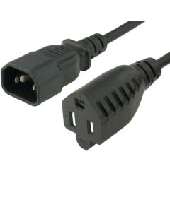 Sanoxy 1ft 18 AWG Monitor Power Adapter Cord (NEMA 5-15R to IEC320 C14)