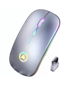 Sanoxy 2.4GHz Wireless Rechargeable RGB Cordless Mouse for PC and Laptop with 7 Colors Breathing Light  (Silver) 