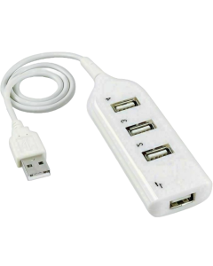 White USB 2.0 Hi-Speed 4-Port Splitter Hub For PC Notebook High Speed Computer