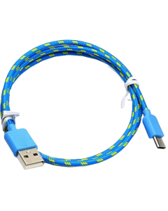 1m/ 3ft USB Cable to Type C Fast Charger Cable (Blue) 