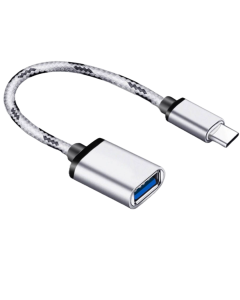 Type C USB-C 3.1 Male To USB 3.0 Type A Female OTG Converter Adapter Cord Cable (Silver)