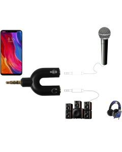 2-Pack 3.5mm Stereo Audio Male To 2 Female Headphone Splitter Cable Adapter (Black)