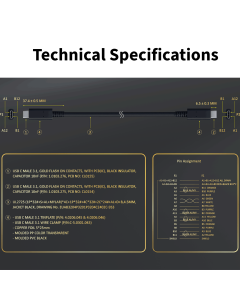 2m/6ft USB 3.2 Gen 2x1 Type-C to Type-C Cable, 10Gbps Data Transfer, 4K Video Support, 60W PD Fast Charging, High-Speed USB-C Cable – Black