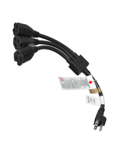 14" NEMA 5-15P to 3 x NEMA 5-15R Power Splitter Cord | 14 AWG Heavy-Duty Extension Cable