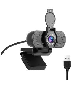 Sanoxy 1080P Webcam with Privacy Cover & Noise-Cancelling Mic for Webinars